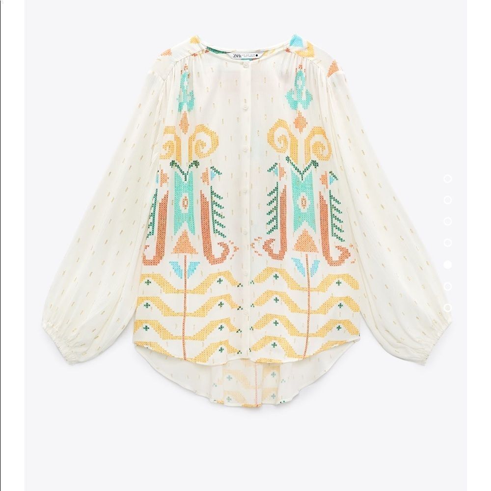 Zara boho printed blouse